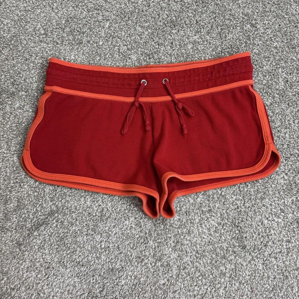 No Boundaries Micro Mini Shorts Juniors Medium Red Sweat Dolphin Hem Running '10